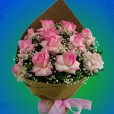 Buque com 15 Rosas Pink